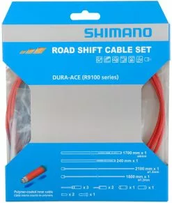 Shimano OT-SP41+OT-RS900 Juego De Cables De Cambio De Polímero Para R9100/R8000 Kits Cables Para Cambio | Bike-Discount -Shimano Tienda de ventas OT SP41 OT RS900 Polymer Schaltzugset rot e 1280x1280